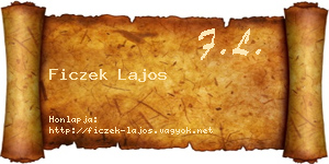Ficzek Lajos névjegykártya